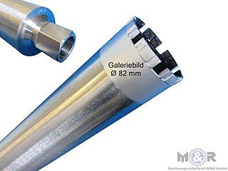 Diamant-Bohrkronen mit Turbo-Profi-Segmenten mit 10 mm Segmenthöhe. Galeriebild Ø 82 mm Diamant-Bohrkronen mit Turbo-Profi-Segmenten mit 10 mm Segmenthöhe. Galeriebild Ø 82 mm