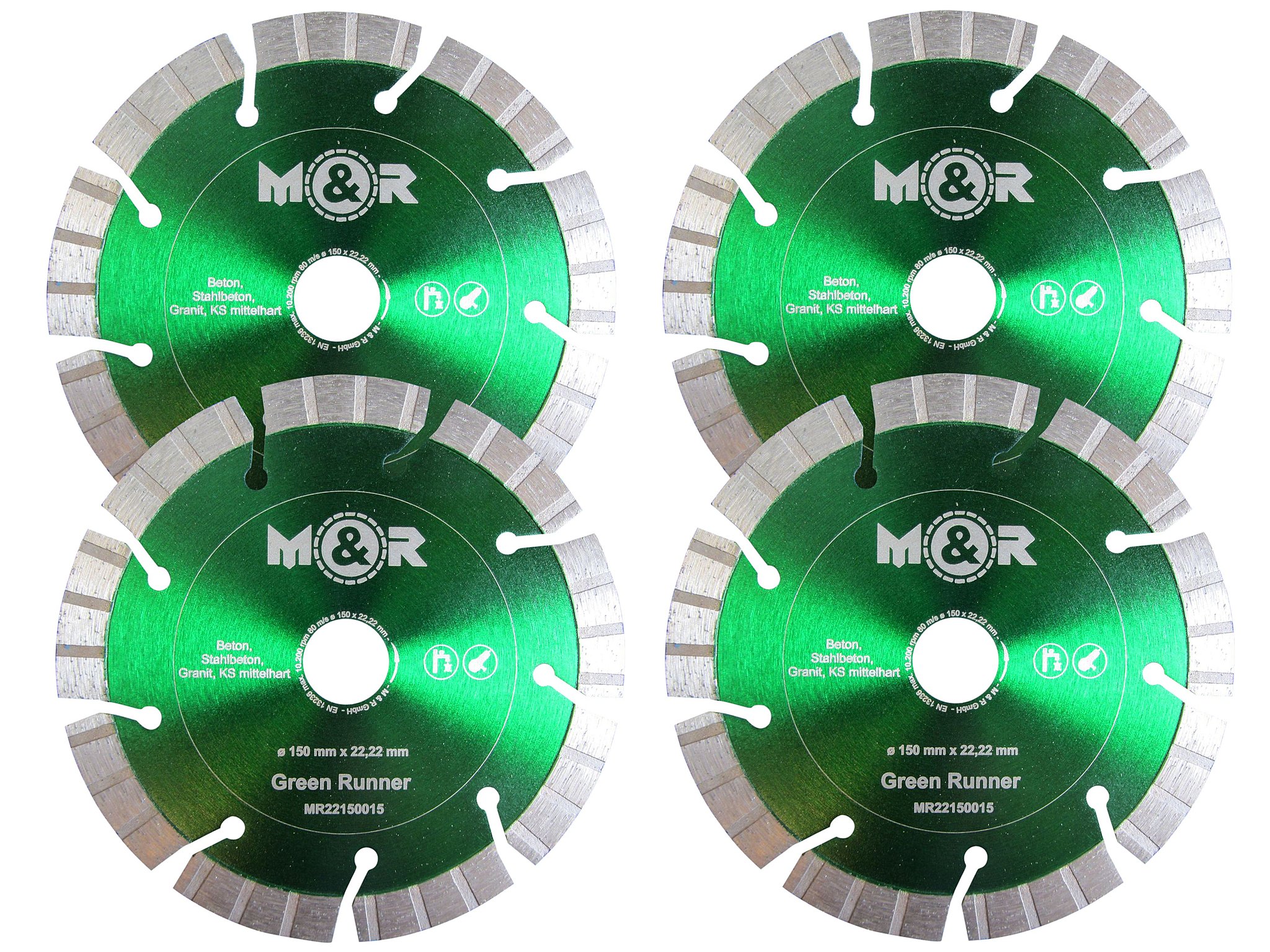 150mm Diamant Trennscheibe Segmentsägeblatt Mauernutfräse Trockenschnitt 2er Set 