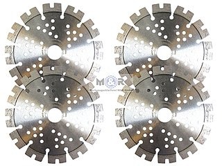 4 Premium Diamant-Trennscheiben "Supernova" Ø 150 mm für Schlitzfräsen / Mauernutfräsen als Set - bestens für Stahlbeton, harten Kalksandstein, Klinker, Granit, harte Natursteine | 