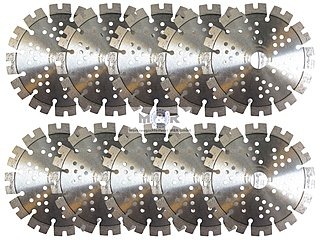 10 Premium Diamant-Trennscheiben "Supernova" Ø 150 mm für Schlitzfräsen / Mauernutfräsen als Spar-Set - bestens für Stahlbeton, harten Kalksandstein, Klinker, Granit, harte Natursteine