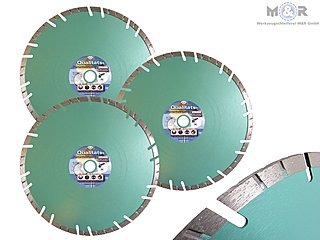 Diamant-Trennscheiben Ø 300 x 22,23 mm ✓ 3er Spar-Set für Klinker, Ziegel, Mauerwerk & mehr ➤ M&R | 10 mm hohe Turbo-Segmentierung