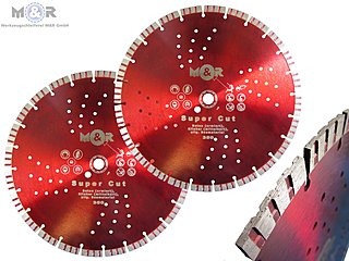 Diamant-Trennscheiben Ø 350 x 20 mm (passend zu Stihl) ✓ 2er Spar-Set für allgem. Betonprodukte, Klinker, Ziegel, Mauerwerk & mehr ➤ günstig bei M&R | Mit 12 mm hohen, gesinterten Turbo-Segmenten - mit Bohrung Ø 20 mm, passend zu Stihl