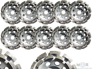 10 Stück Ø 125 mm Topfscheibe / Topfschleifer "Basic Line doppelreihig" für Beton, Naturstein, Estrich. - Sonderangebot - | 