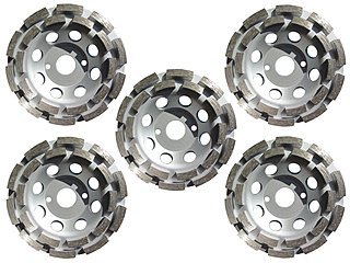 5x Diamant-Schleifteller Ø 125 mm von M&R Dia-Tools, doppelreihig, fuer Beton und Estrich 5x Diamant-Schleifteller Ø 125 mm von M&R Dia-Tools, doppelreihig, fuer Beton und Estrich